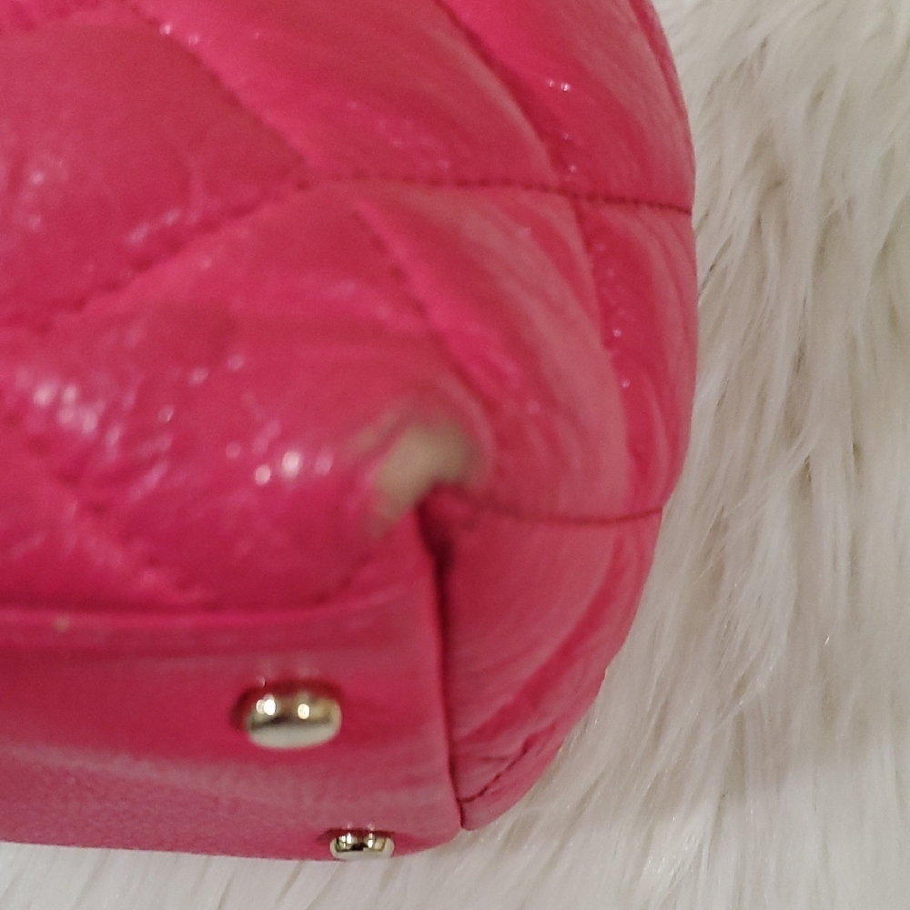 Kate Spade Emerson  Pink Quilted Barbiecore Shoulder Bag with Gold Chain - Picture 9 of 16